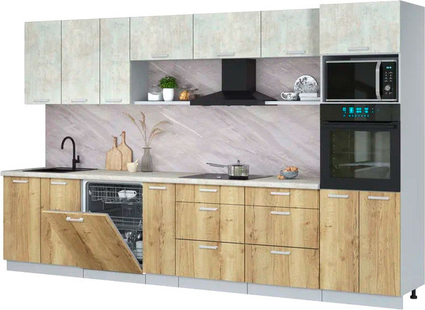 Кухонный гарнитур Интерлиния Мила Лайт 3.5-ПМ1-2  - фото