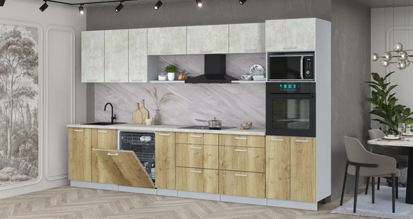 Кухонный гарнитур Интерлиния Мила Лайт 3.5-ПМ1-2 