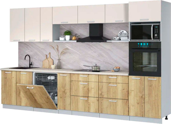 Кухонный гарнитур Интерлиния Мила Лайт 3.5-ПМ1-2 - фото