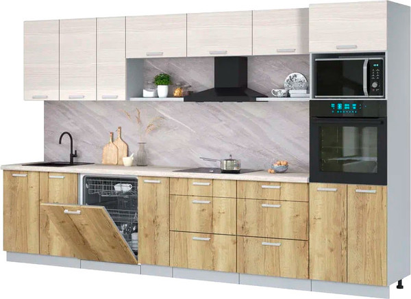 Кухонный гарнитур Интерлиния Мила Лайт 3.5-ПМ1-2  - фото