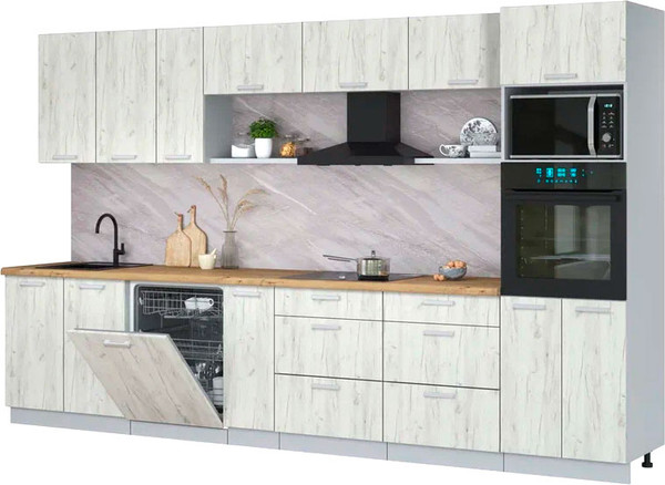 Кухонный гарнитур Интерлиния Мила Лайт 3.5-ПМ1-2  - фото