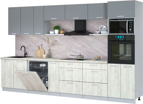 Кухонный гарнитур Интерлиния Мила Лайт 3.5-ПМ1-2  - фото