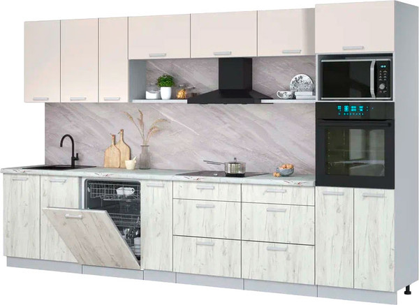 Кухонный гарнитур Интерлиния Мила Лайт 3.5-ПМ1-2  - фото