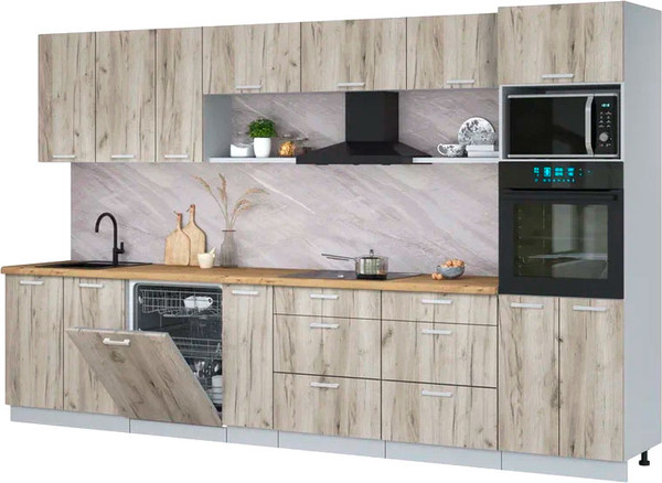 Кухонный гарнитур Интерлиния Мила Лайт 3.5-ПМ1-2  - фото