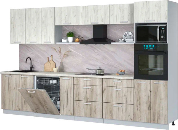 Кухонный гарнитур Интерлиния Мила Лайт 3.5-ПМ1-2  - фото