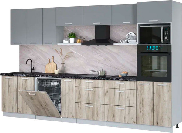 Кухонный гарнитур Интерлиния Мила Лайт 3.5-ПМ1-2  - фото