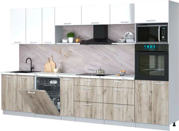 Кухонный гарнитур Интерлиния Мила Лайт 3.5-ПМ1-2  - фото