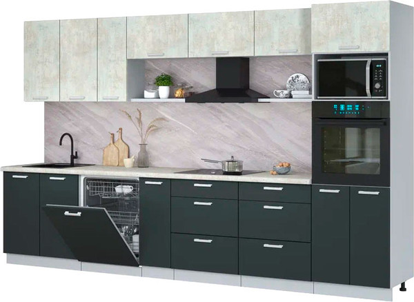 Кухонный гарнитур Интерлиния Мила Лайт 3.5-ПМ1-2  - фото