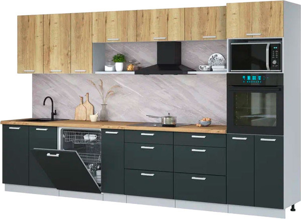 Кухонный гарнитур Интерлиния Мила Лайт 3.5-ПМ1-2  - фото