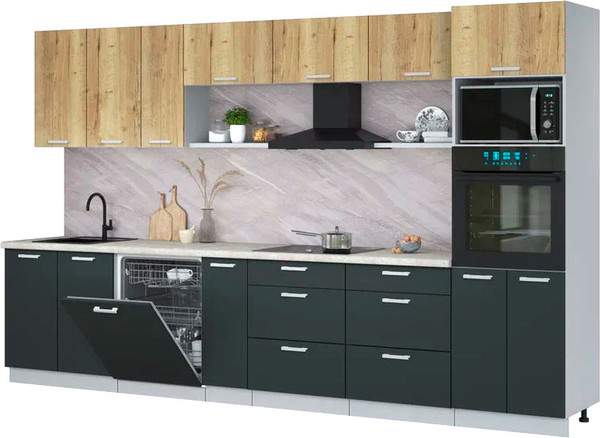 Кухонный гарнитур Интерлиния Мила Лайт 3.5-ПМ1-2  - фото