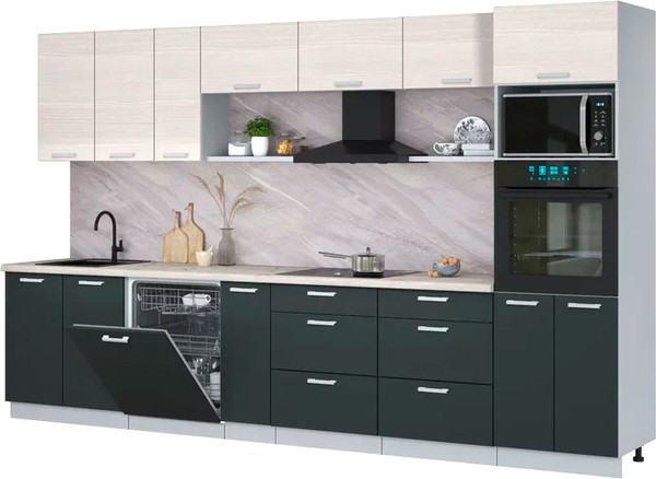 Кухонный гарнитур Интерлиния Мила Лайт 3.5-ПМ1-2  - фото