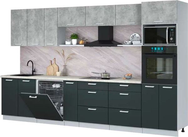 Кухонный гарнитур Интерлиния Мила Лайт 3.5-ПМ1-2  - фото