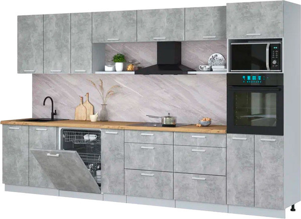 Кухонный гарнитур Интерлиния Мила Лайт 3.5-ПМ1-2 - фото