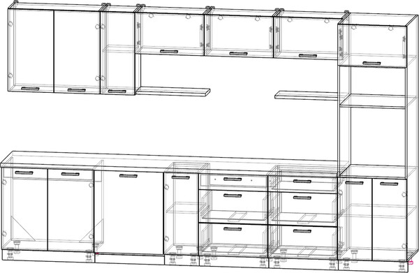 Кухонный гарнитур Интерлиния Мила Лайт 3.5-ПМ1-2