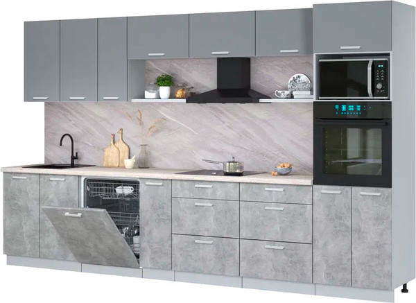 Кухонный гарнитур Интерлиния Мила Лайт 3.5-ПМ1-2  - фото