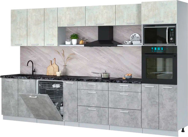 Кухонный гарнитур Интерлиния Мила Лайт 3.5-ПМ1-2  - фото