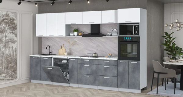 Кухонный гарнитур Интерлиния Мила Лайт 3.5-ПМ1-2 