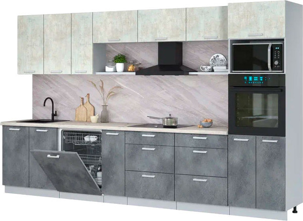 Кухонный гарнитур Интерлиния Мила Лайт 3.5-ПМ1-2  - фото