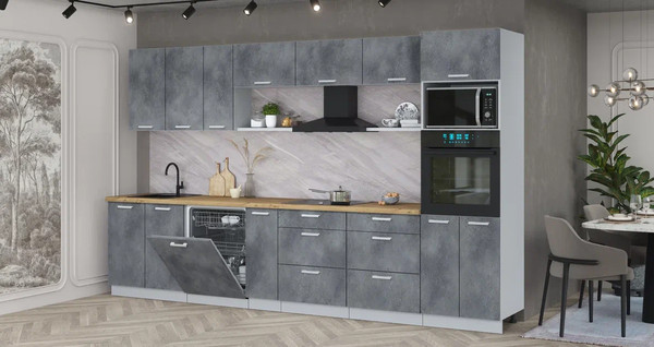 Кухонный гарнитур Интерлиния Мила Лайт 3.5-ПМ1-2 