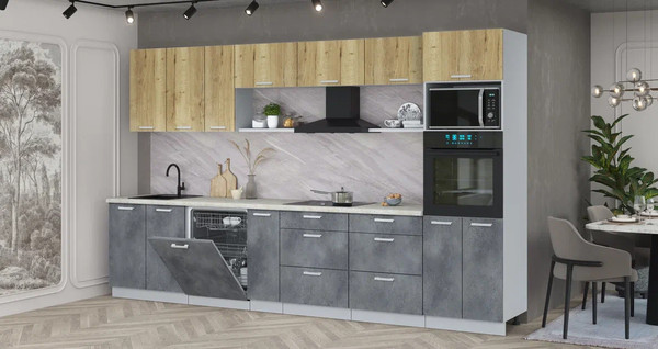 Кухонный гарнитур Интерлиния Мила Лайт 3.5-ПМ1-2 