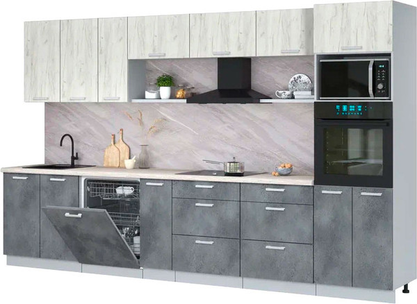 Кухонный гарнитур Интерлиния Мила Лайт 3.5-ПМ1-2  - фото