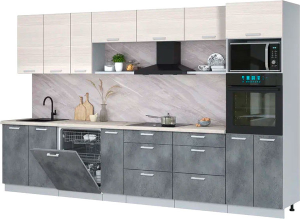 Кухонный гарнитур Интерлиния Мила Лайт 3.5-ПМ1-2  - фото