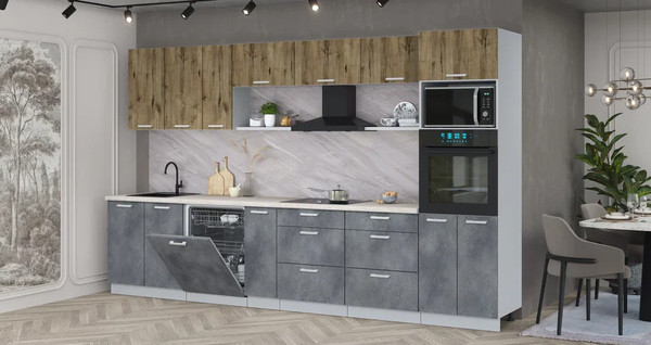 Кухонный гарнитур Интерлиния Мила Лайт 3.5-ПМ1-2 