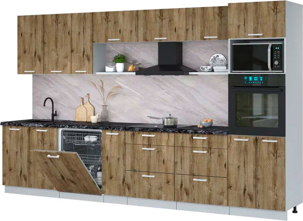 Кухонный гарнитур Интерлиния Мила Лайт 3.5-ПМ1-2  - фото