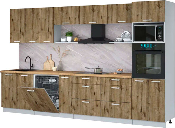 Кухонный гарнитур Интерлиния Мила Лайт 3.5-ПМ1-2  - фото