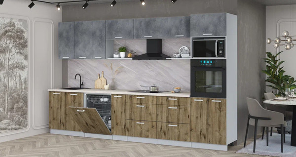 Кухонный гарнитур Интерлиния Мила Лайт 3.5-ПМ1-2 