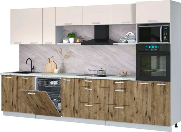 Кухонный гарнитур Интерлиния Мила Лайт 3.5-ПМ1-2  - фото