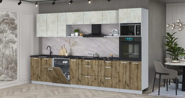 Кухонный гарнитур Интерлиния Мила Лайт 3.5-ПМ1-2 