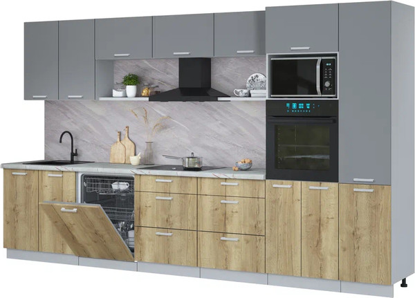 Кухонный гарнитур Интерлиния Мила Лайт 3.6-ПМ1  - фото