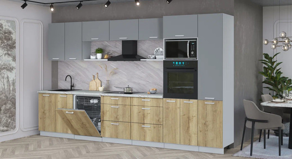 Кухонный гарнитур Интерлиния Мила Лайт 3.6-ПМ1 