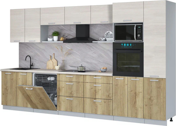 Кухонный гарнитур Интерлиния Мила Лайт 3.6-ПМ1  - фото