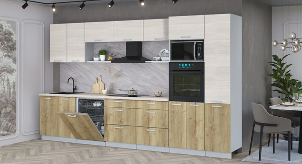 Кухонный гарнитур Интерлиния Мила Лайт 3.6-ПМ1 