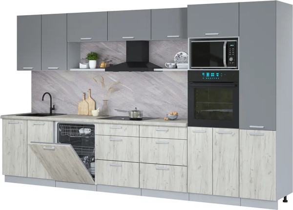 Кухонный гарнитур Интерлиния Мила Лайт 3.6-ПМ1  - фото