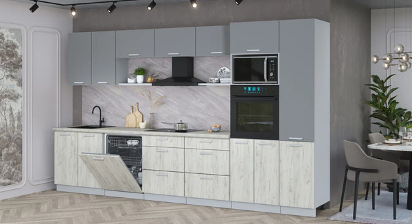 Кухонный гарнитур Интерлиния Мила Лайт 3.6-ПМ1 