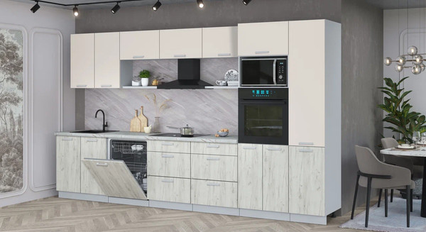 Кухонный гарнитур Интерлиния Мила Лайт 3.6-ПМ1 