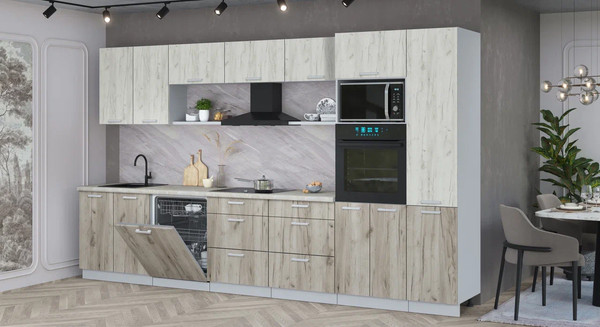 Кухонный гарнитур Интерлиния Мила Лайт 3.6-ПМ1 