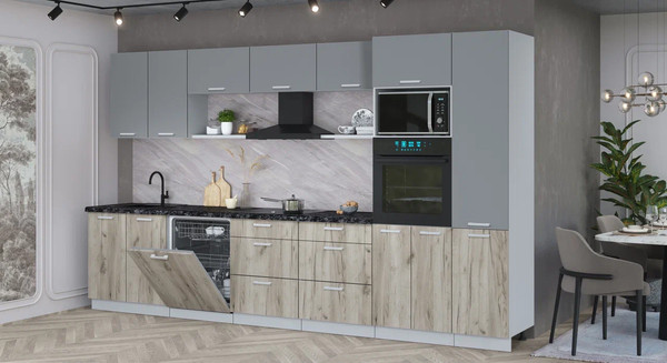 Кухонный гарнитур Интерлиния Мила Лайт 3.6-ПМ1 