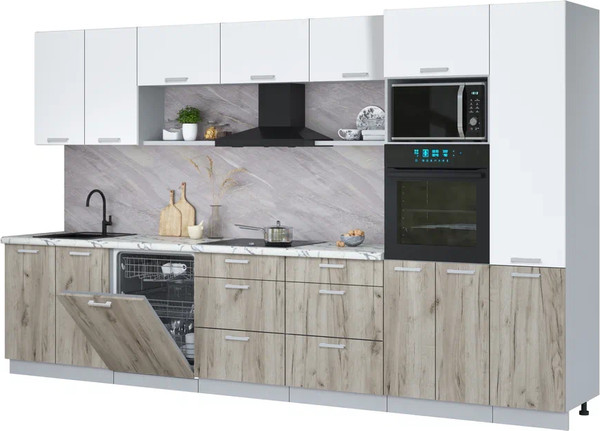 Кухонный гарнитур Интерлиния Мила Лайт 3.6-ПМ1  - фото