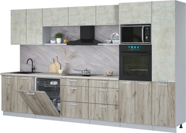 Кухонный гарнитур Интерлиния Мила Лайт 3.6-ПМ1  - фото