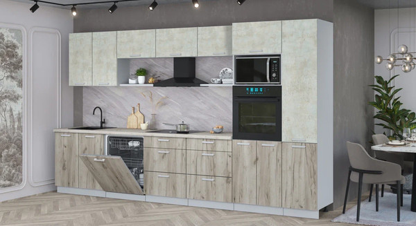 Кухонный гарнитур Интерлиния Мила Лайт 3.6-ПМ1 