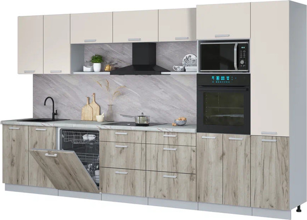 Кухонный гарнитур Интерлиния Мила Лайт 3.6-ПМ1  - фото