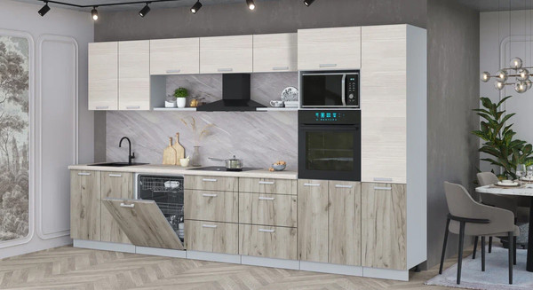 Кухонный гарнитур Интерлиния Мила Лайт 3.6-ПМ1 