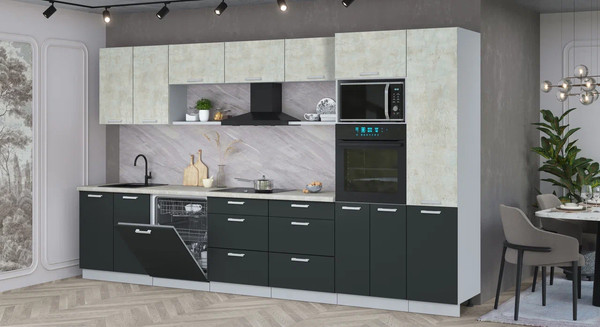 Кухонный гарнитур Интерлиния Мила Лайт 3.6-ПМ1 