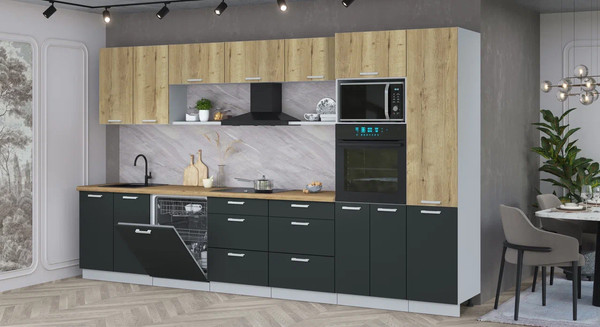 Кухонный гарнитур Интерлиния Мила Лайт 3.6-ПМ1 