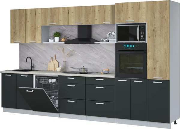 Кухонный гарнитур Интерлиния Мила Лайт 3.6-ПМ1  - фото