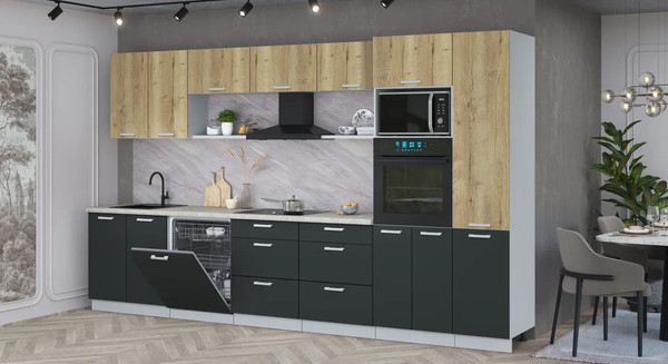 Кухонный гарнитур Интерлиния Мила Лайт 3.6-ПМ1 